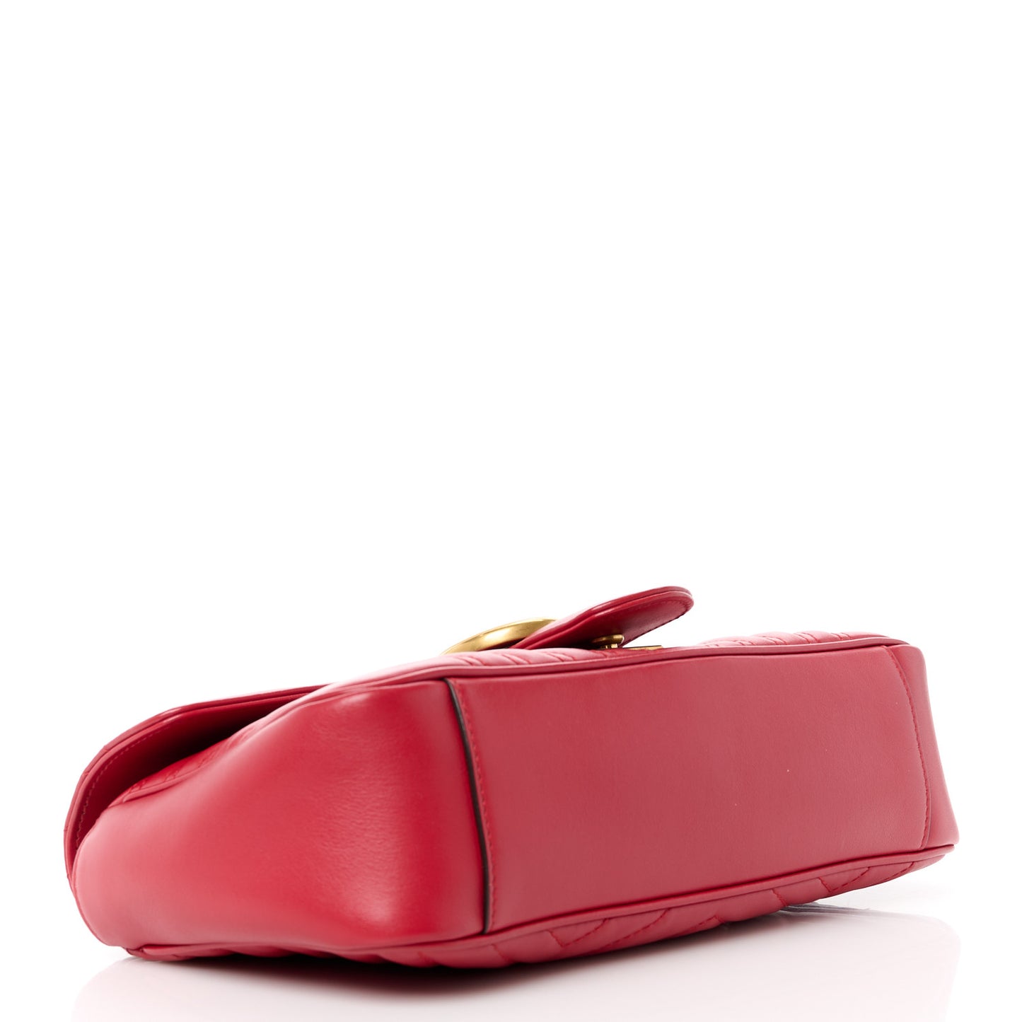 Calfskin Matelasse Small GG Marmont Shoulder Bag Hibiscus Red