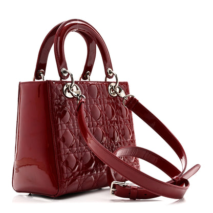 Christian Dior Patent Cannage Medium Lady Dior Red 3 of 10