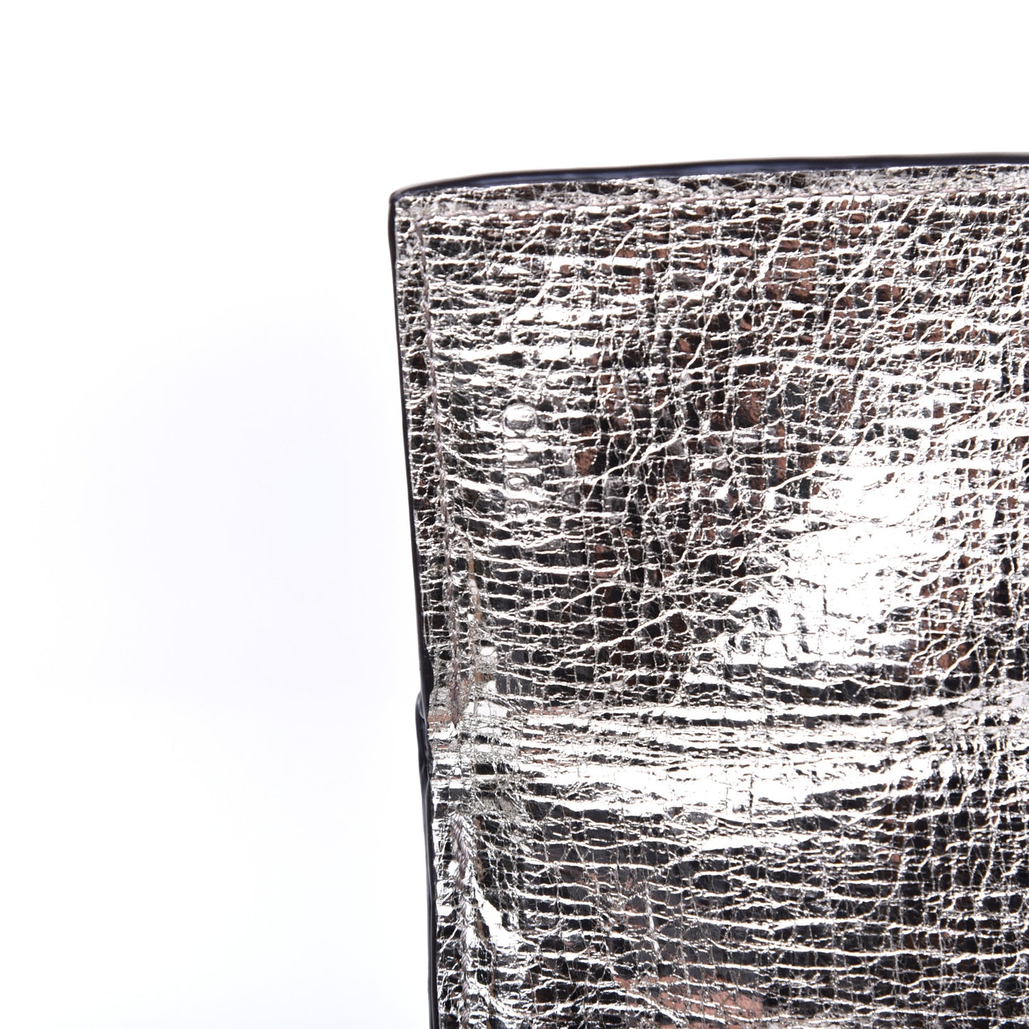 Metallic Crinkled Lambskin Shiny Calfskin Small Aby Tri-Fold Wallet Gold