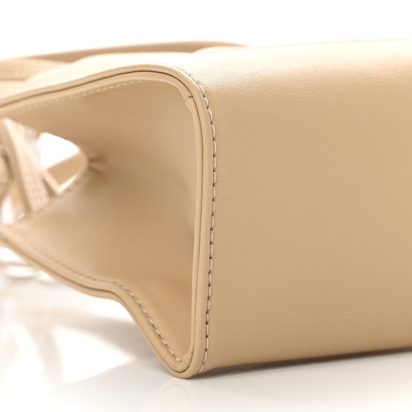 Vegan Leather Small Shopping Bag Cream