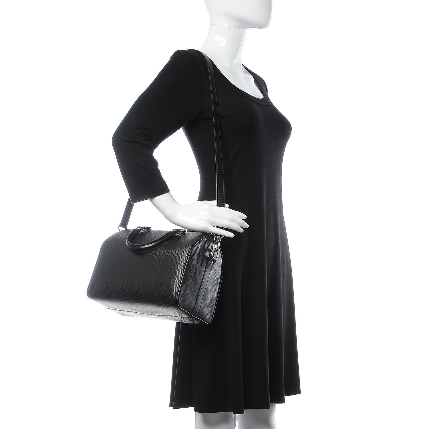 Louis Vuitton Epi Speedy Bandouliere 25 Black 2 of 11