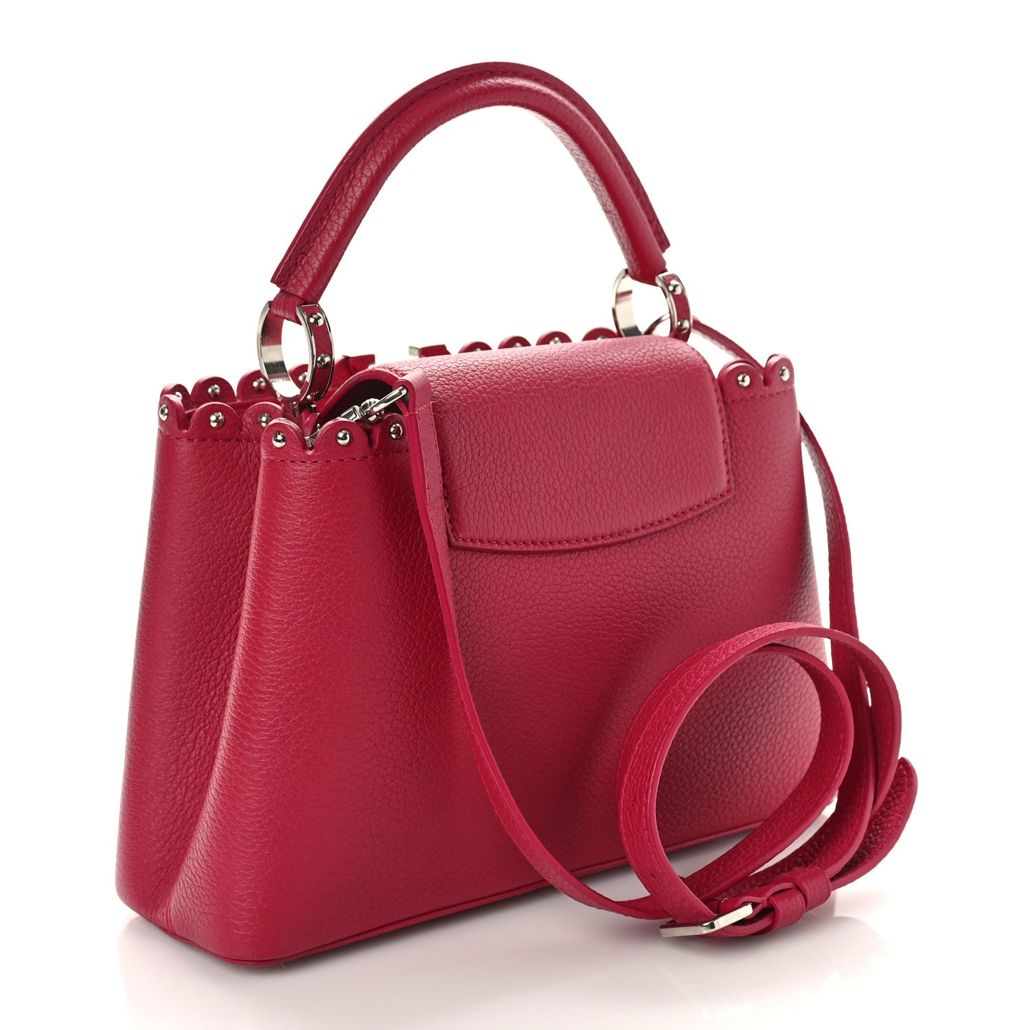 Louis Vuitton Taurillon Lace Croquets Capucines BB Groseille 3 of 9