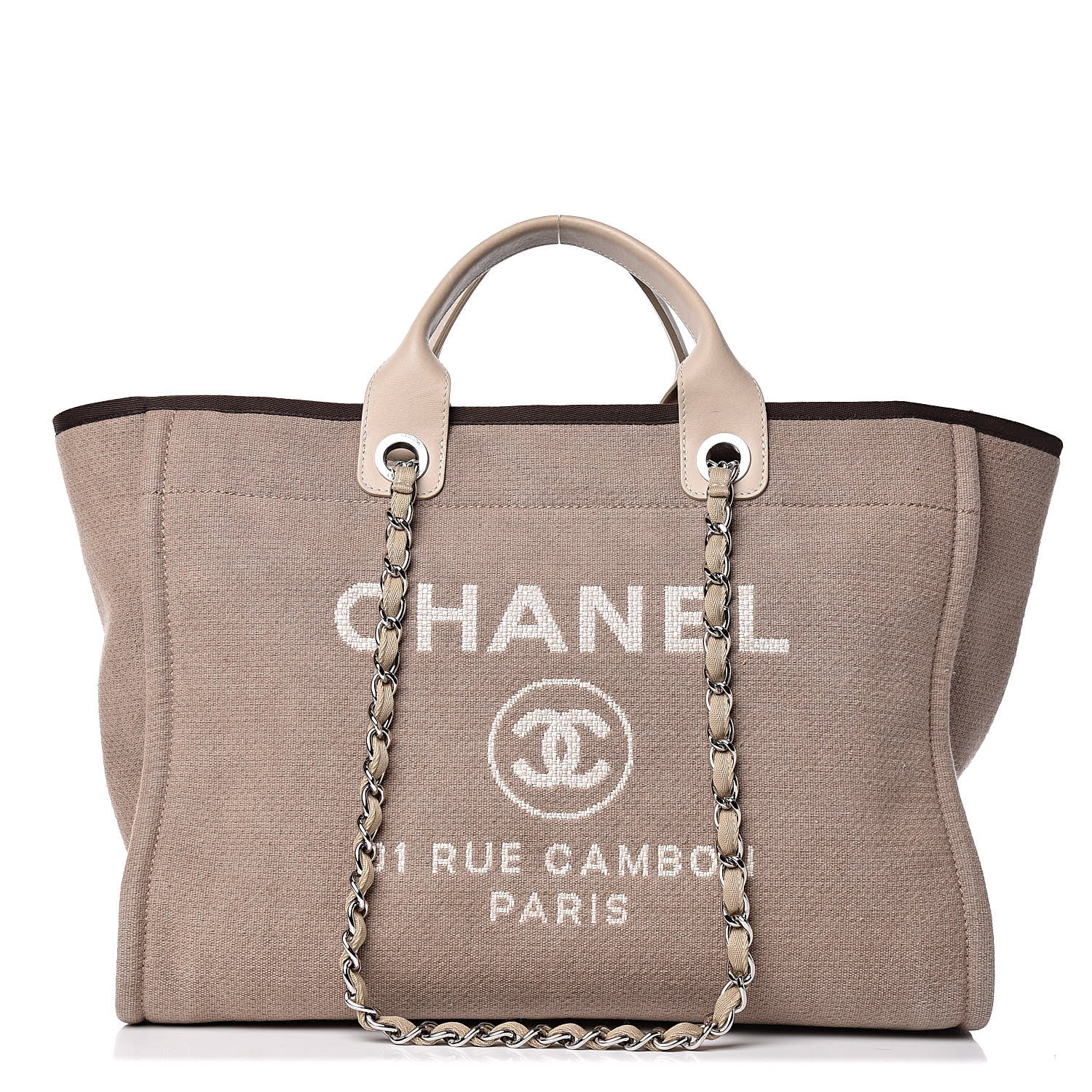 Chanel Canvas Large Deauville Tote Ecru 1 of 10