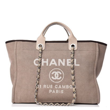 Chanel Canvas Large Deauville Tote Ecru 1 of 10