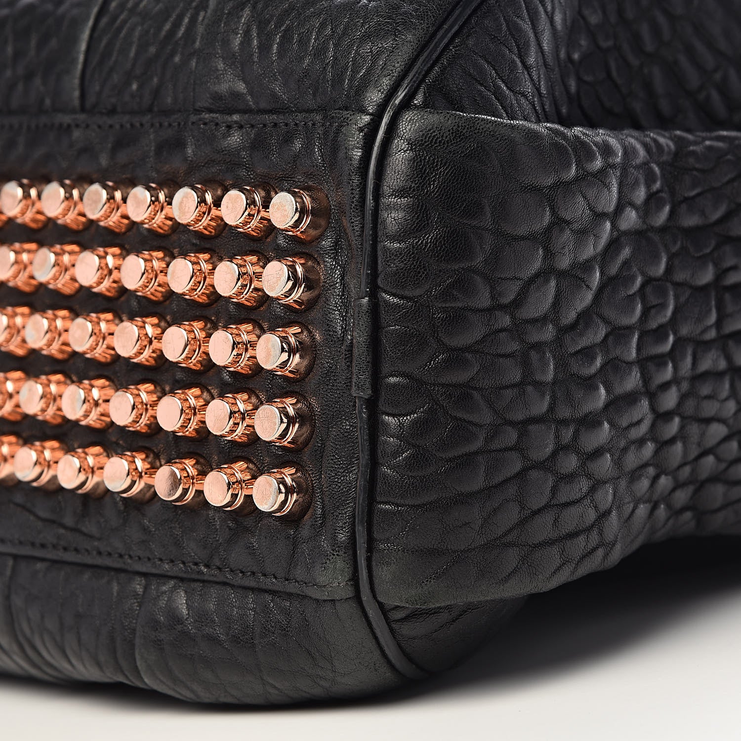 Alexander Wang Pebbled Lambskin Rocco Black Rose Gold Hardware 11 of 12