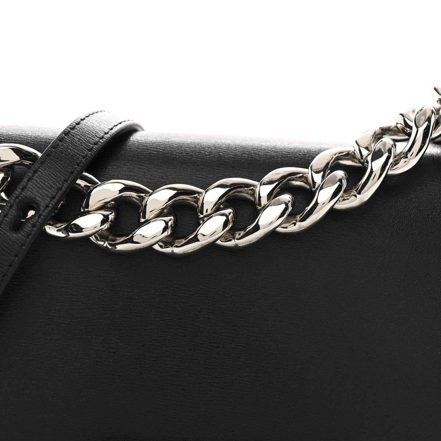 Smooth Calfskin Mini The Four Ring Knuckle Chain Shoulder Bag Black