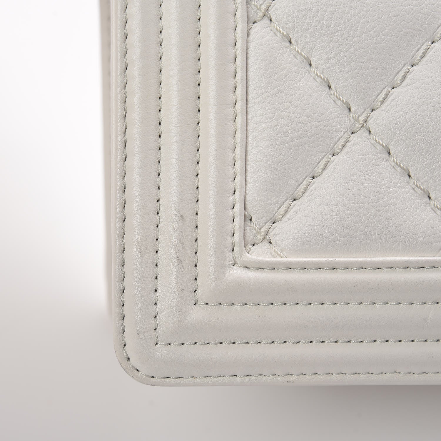 Chanel Calfskin Double Stitch Medium Boy Flap White 11 of 12