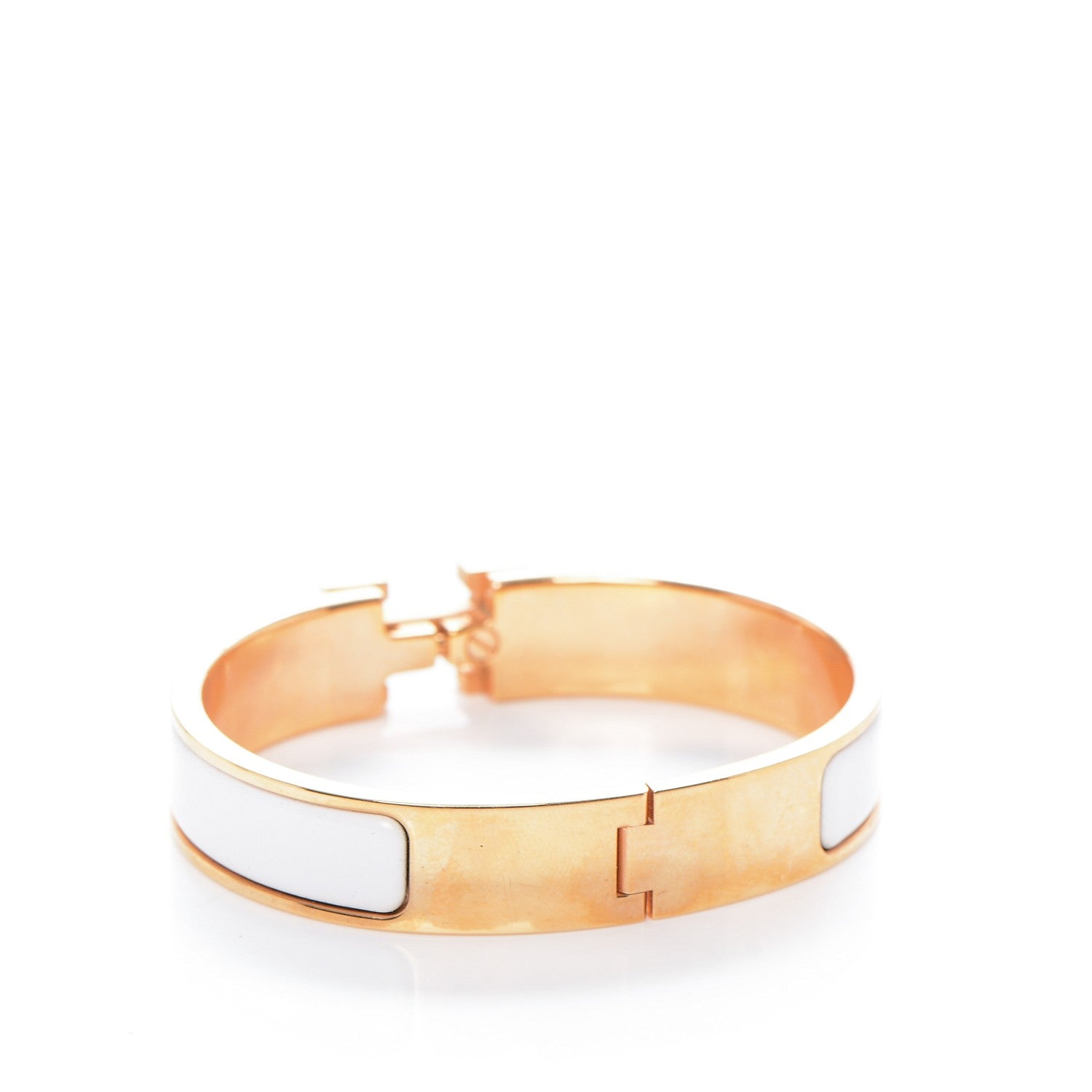Hermes Enamel Narrow Clic Clac H Bracelet PM White 3 of 4