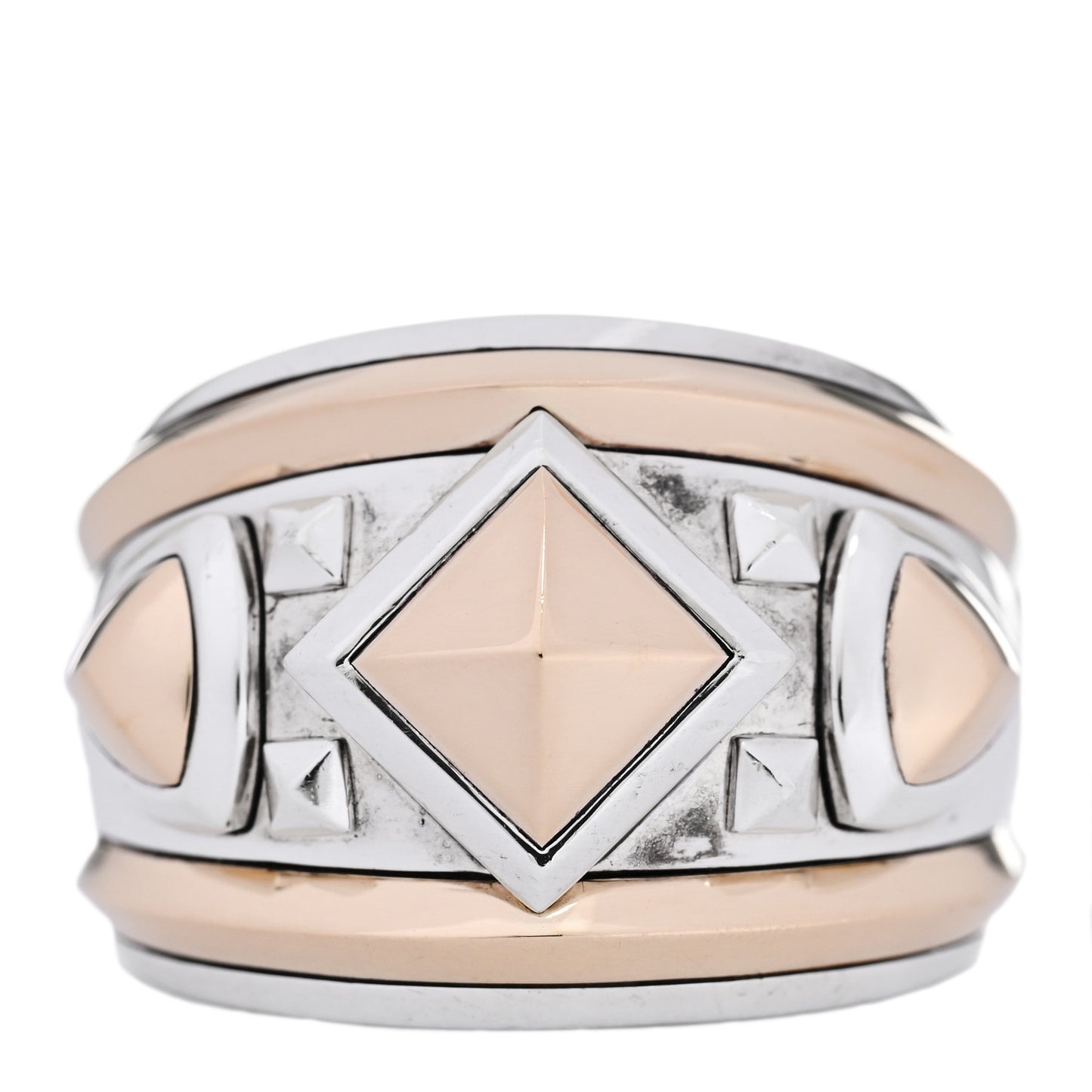 Sterling Silver 18K Yellow Gold Bold Renaissance Wide Ring 57 8