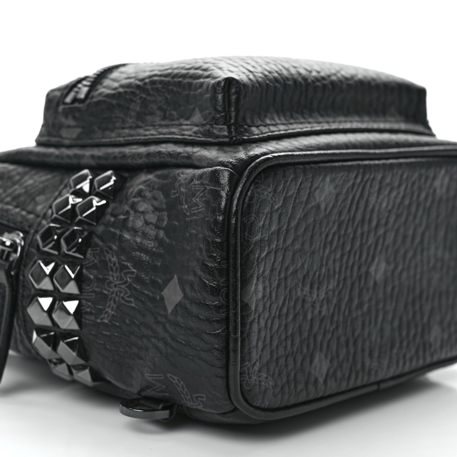 MCM Visetos Side Stud X-Mini Stark Bebe Boo Backpack Black 8 of 12