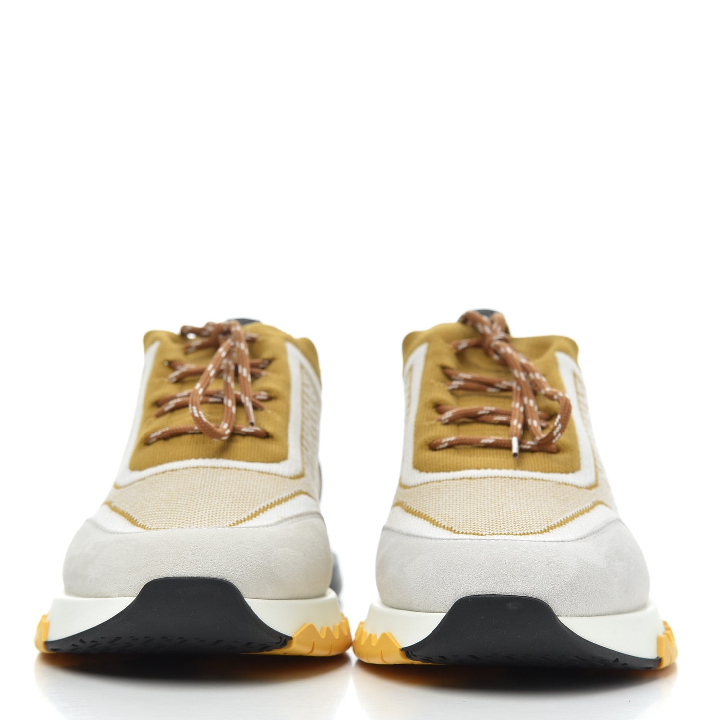 Knit Goatskin Womens Addict Sneakers 37 Ocre