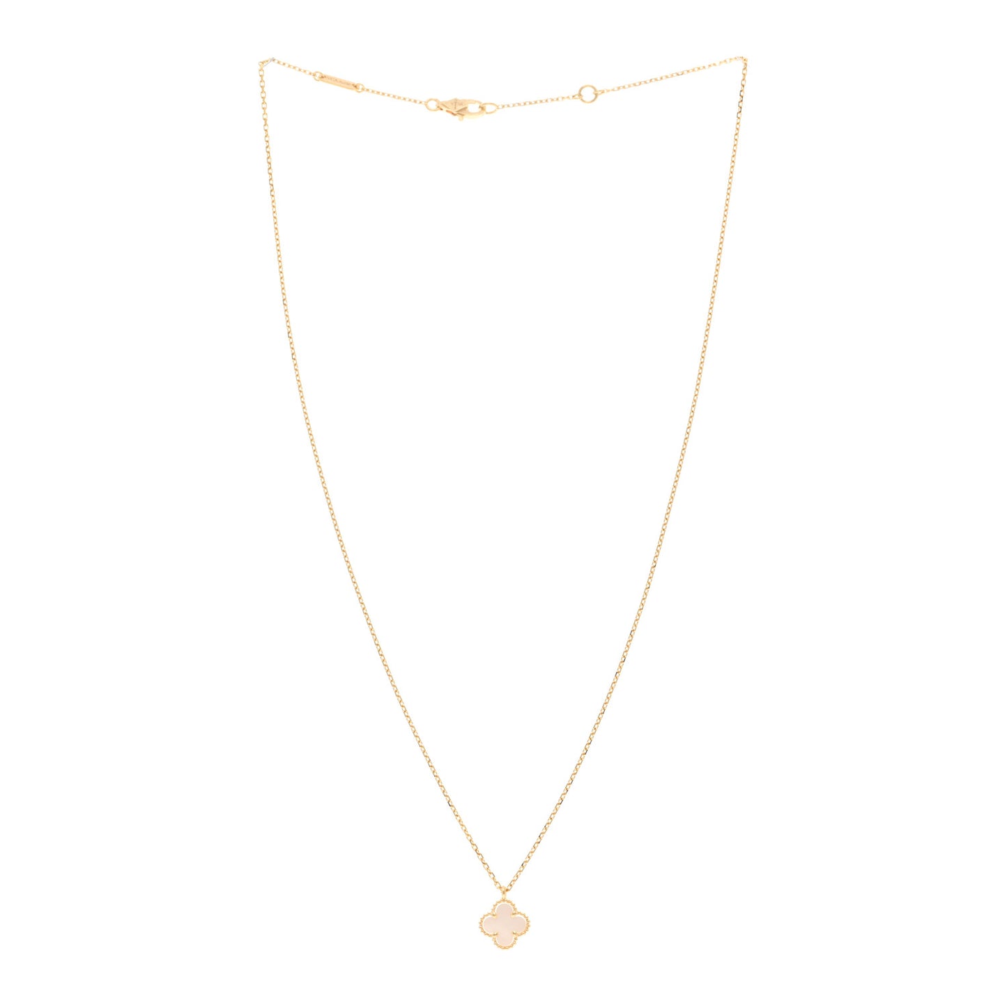 18K Yellow Gold Mother of Pearl Sweet Alhambra Pendant Necklace