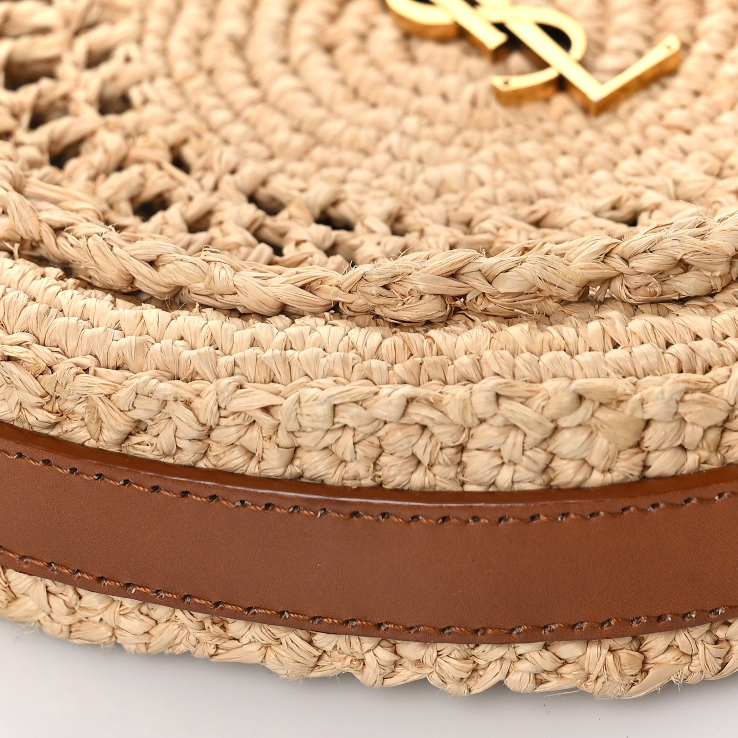 Saint Laurent Raffia Sac Round Naturel 7 of 8