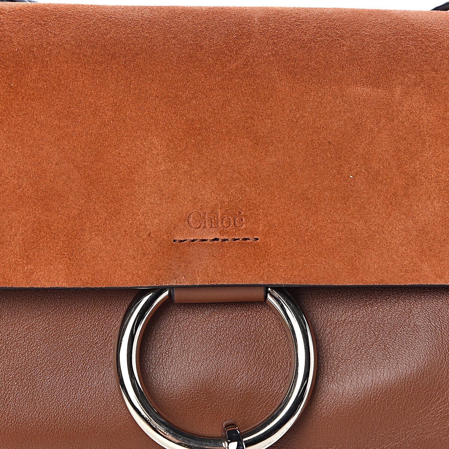 Chloe Suede Calfskin Small Faye Shoulder Bag Tobacco 10 of 10
