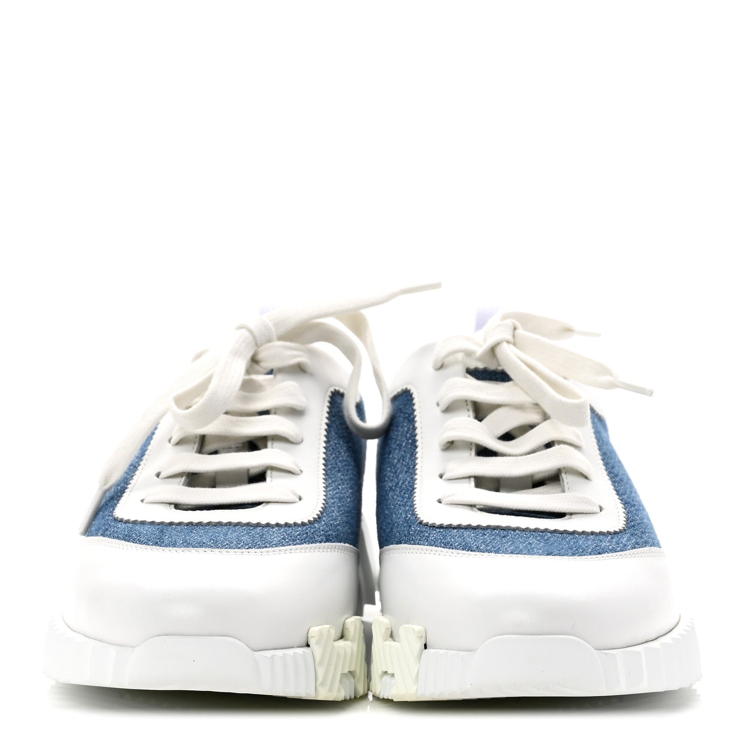 Denim Suede Goatskin Bouncing Sneakers 37 Bleu Clair White