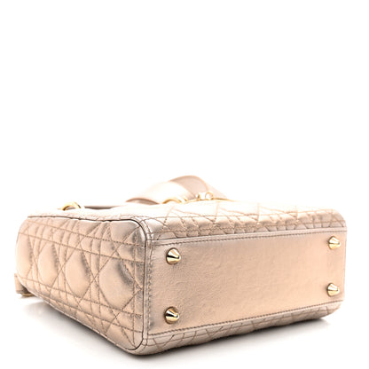 Christian Dior Metallic Lambskin Cannage Small My ABCDior Lady Dior Gold 4 of 11