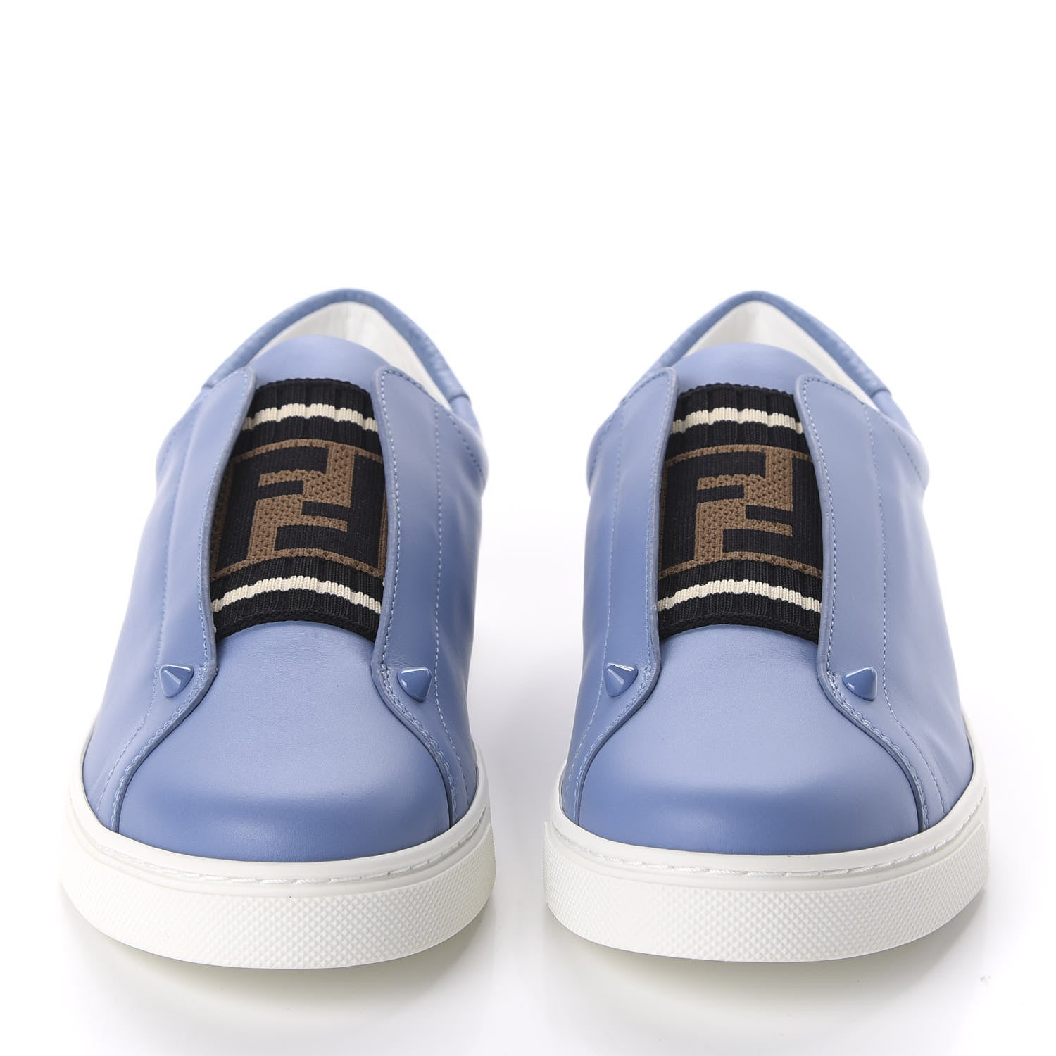 Fendi Vitello FF Rockoclick Slip On Sneakers 39 Blue 2 of 9