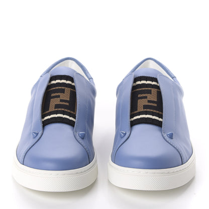 Fendi Vitello FF Rockoclick Slip On Sneakers 39 Blue 2 of 9