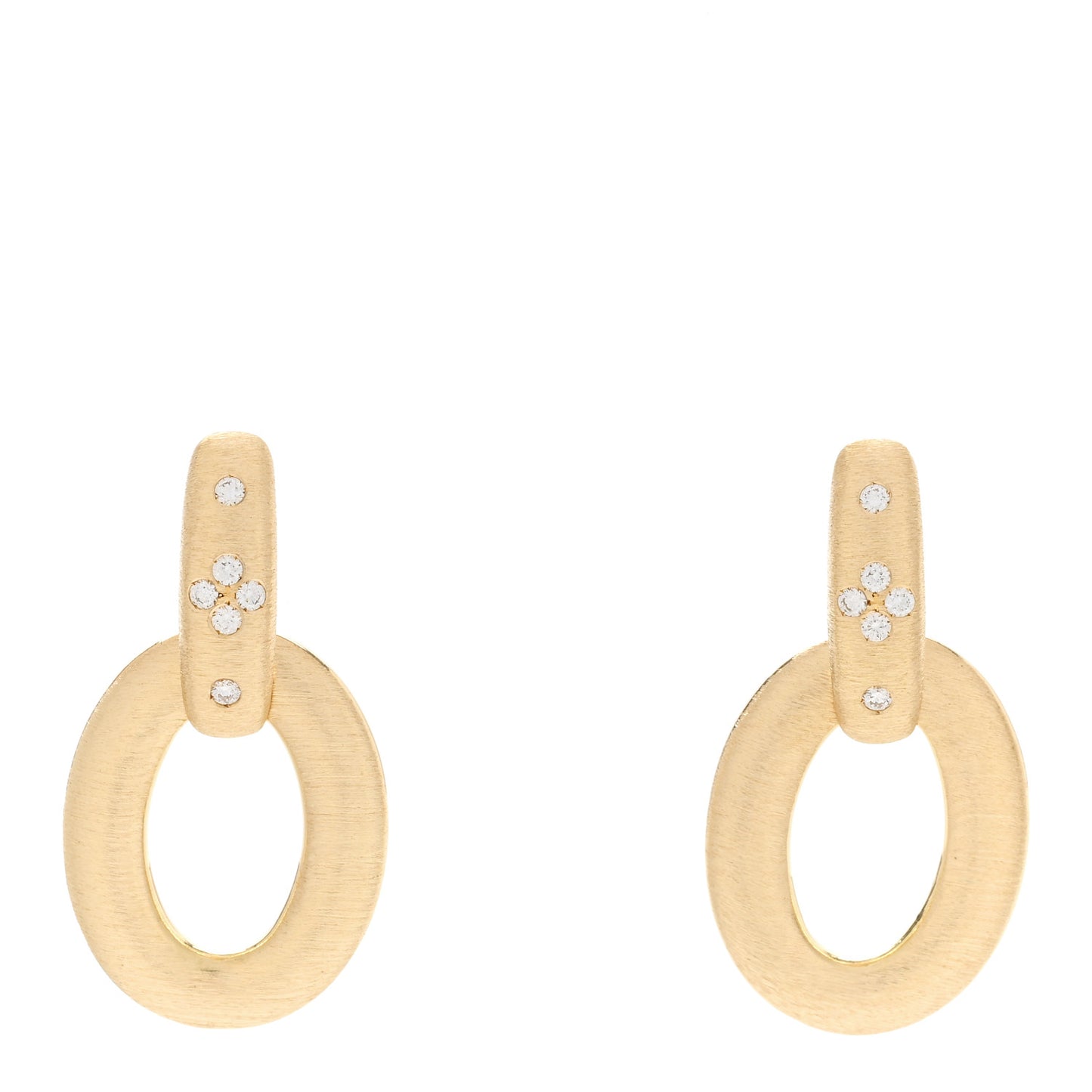 18K Yellow Gold Duchessa Diamond Doorknocker Drop Earrings