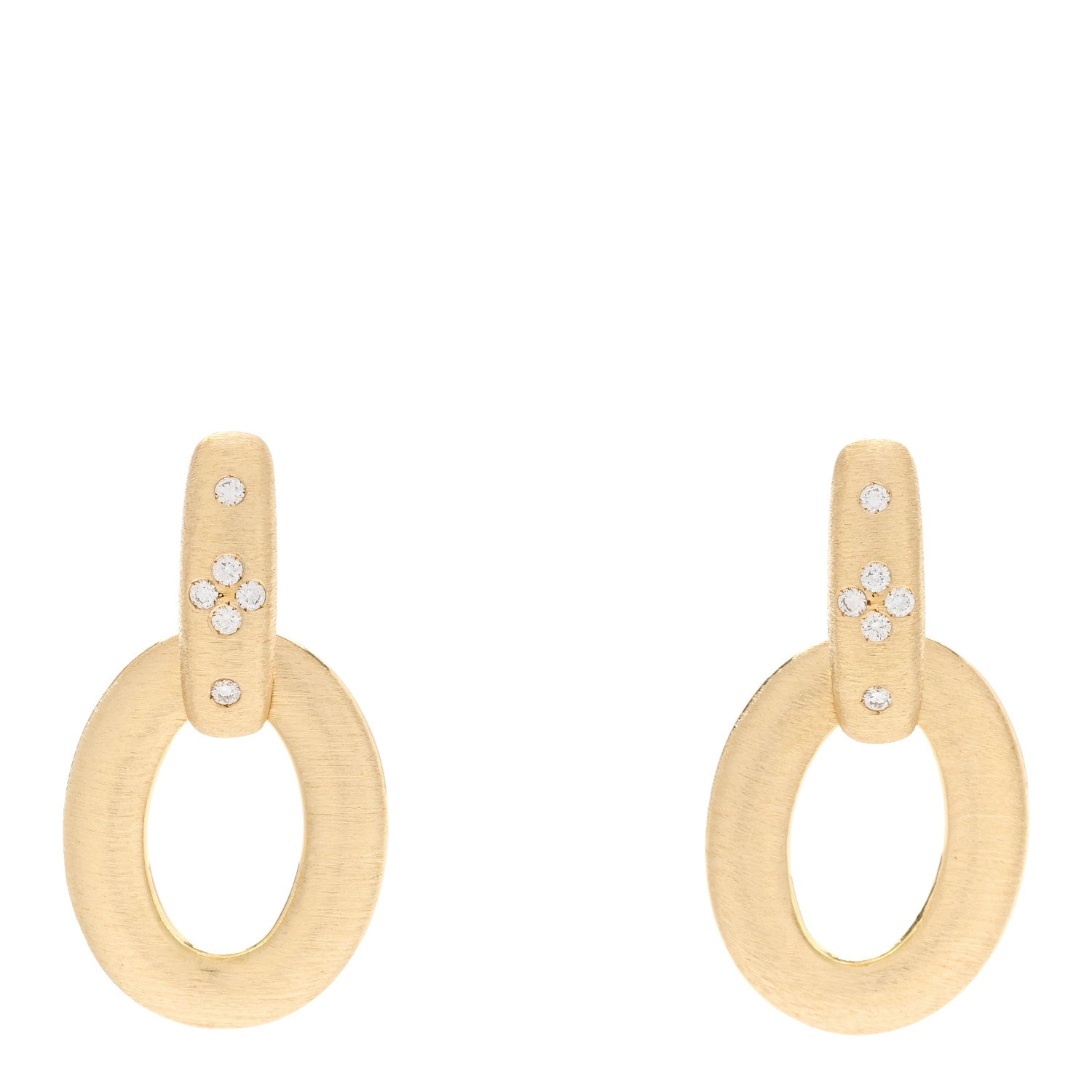 Roberto Coin 18K Yellow Gold Duchessa Diamond Doorknocker Drop Earrings 1 of 5