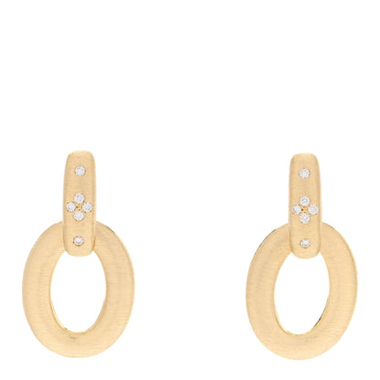 Roberto Coin 18K Yellow Gold Duchessa Diamond Doorknocker Drop Earrings 1 of 5