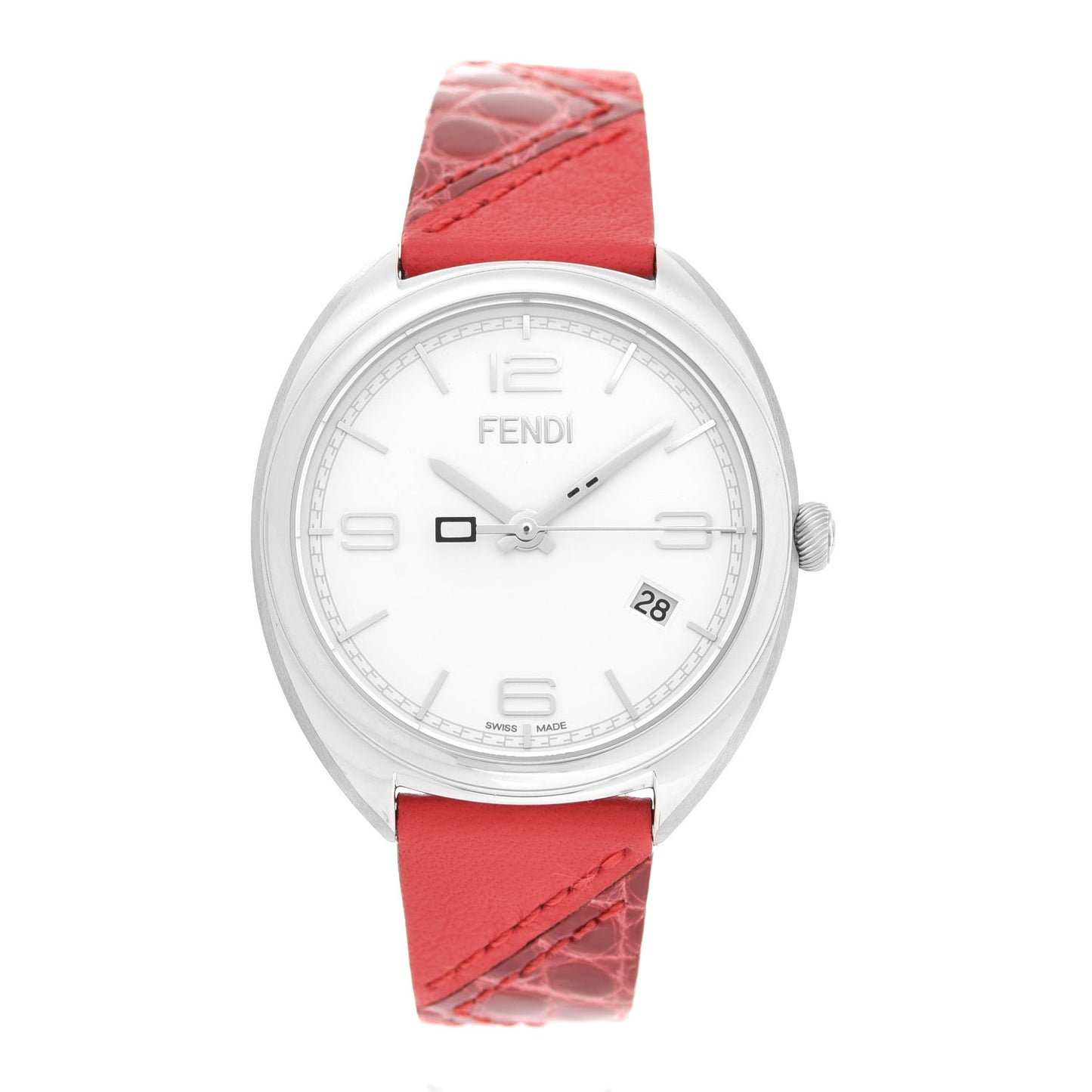 Stainless Steel Calfskin 34mm Momento Date Quartz Watch