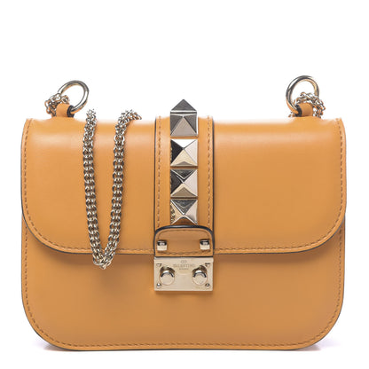 Valentino Garavani Vitello Small Glam Lock Rockstud Flap Mandarin Sorbet 1 of 12