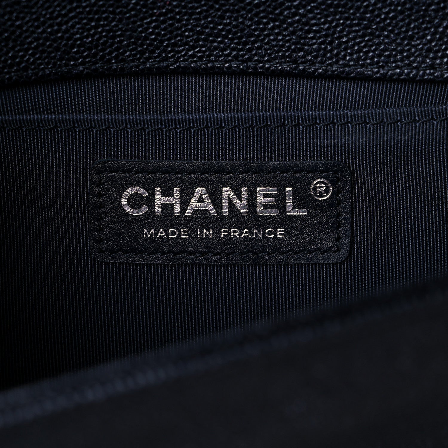 Chanel Caviar Chevron Quilted Medium Boy Flap Navy 6 of 11