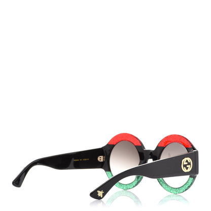 Gucci Acetate Round GG0084S Sunglasses Black Red Green 4 of 7