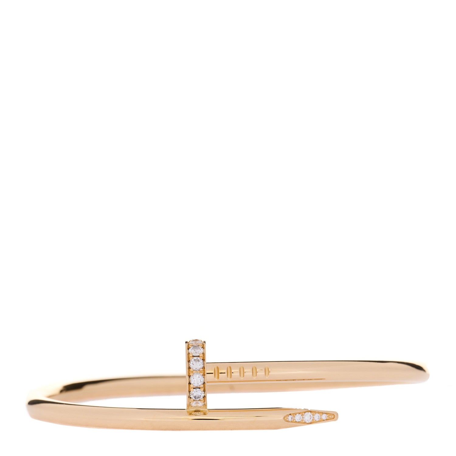 Cartier 18K Yellow Gold Diamond Juste Un Clou Bracelet 17 1 of 6