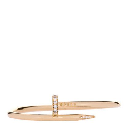 Cartier 18K Yellow Gold Diamond Juste Un Clou Bracelet 17 1 of 6