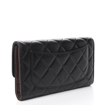 Chanel Lambskin Quilted Large Flap Wallet Black 3 of 9