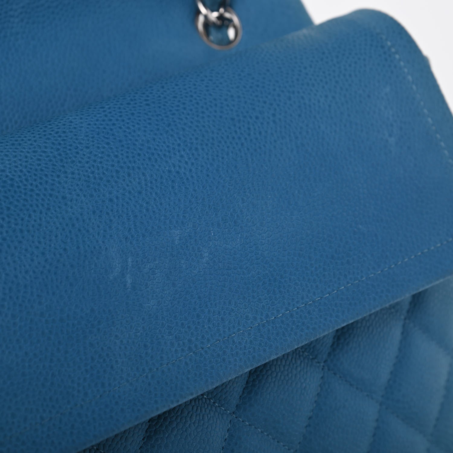 Chanel Iridescent Caviar Quilted Maxi Double Flap Blue 12 of 13