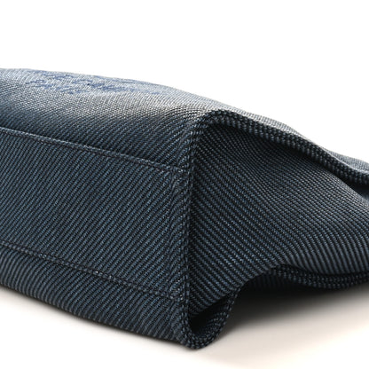 Chanel Mixed Fibers Striped Small Deauville Tote Navy Blue 10 of 10