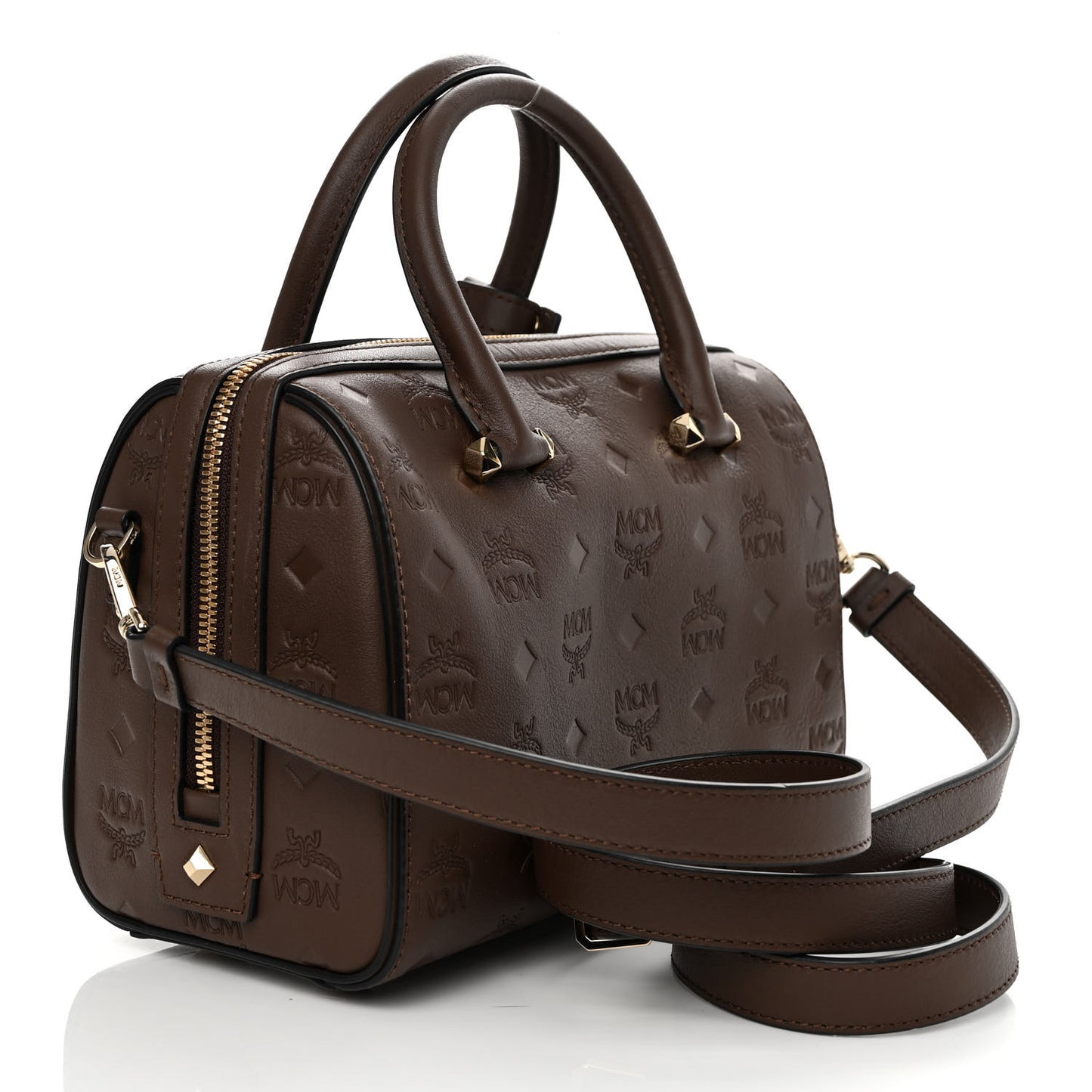 Calfskin Ottomar Monogram Essential Boston Bag Chestnut