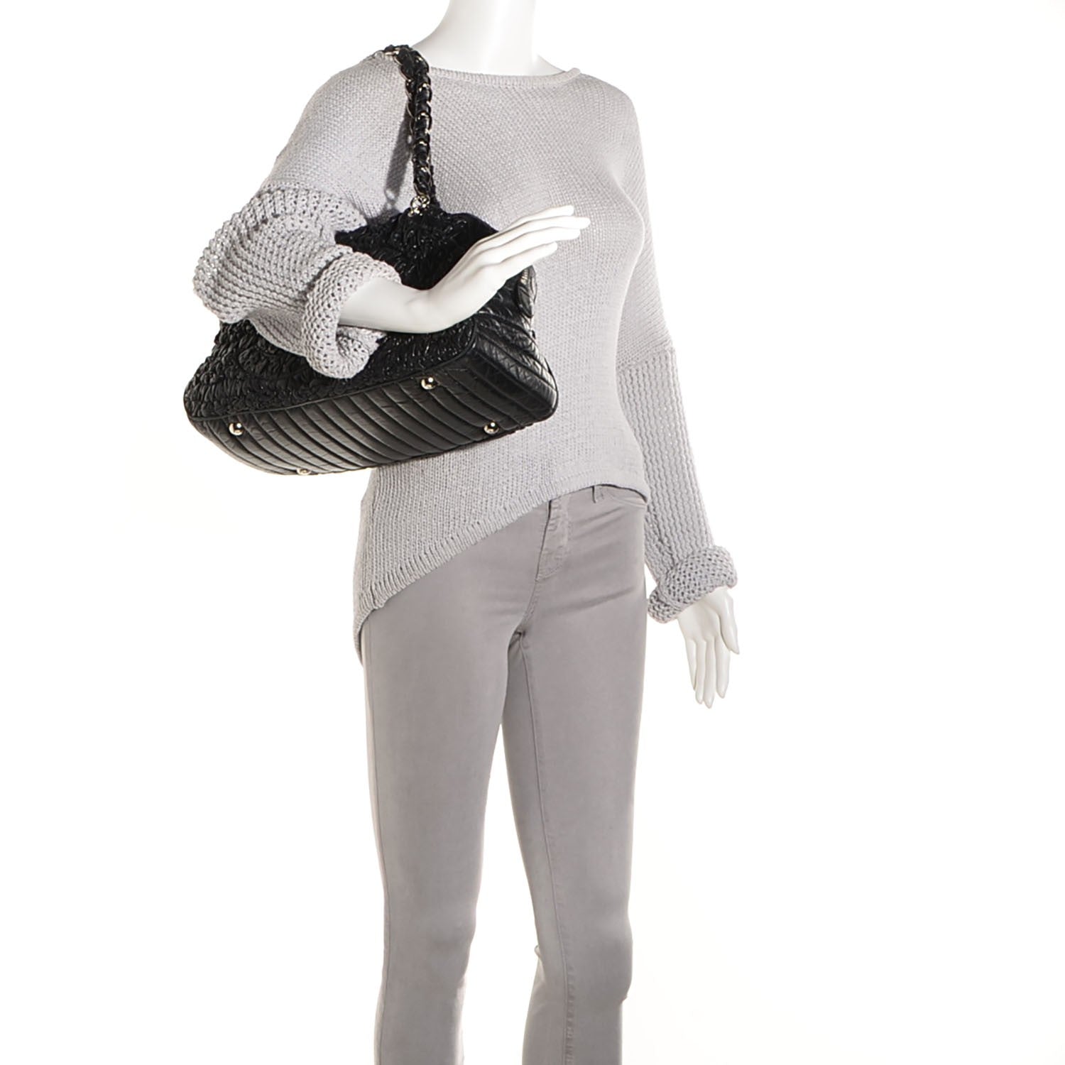 Chanel Lambskin Astrakan Bowler Black 2 of 7