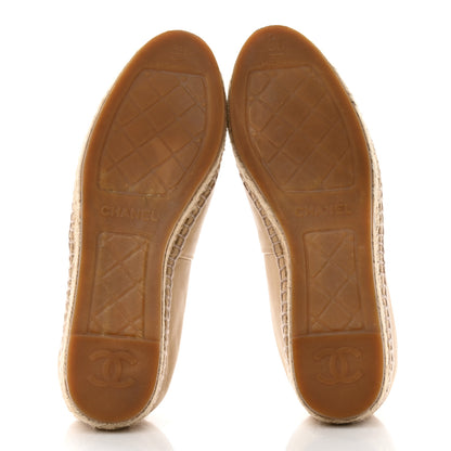 Chanel Lambskin CC Espadrilles 38 Beige Black 5 of 9