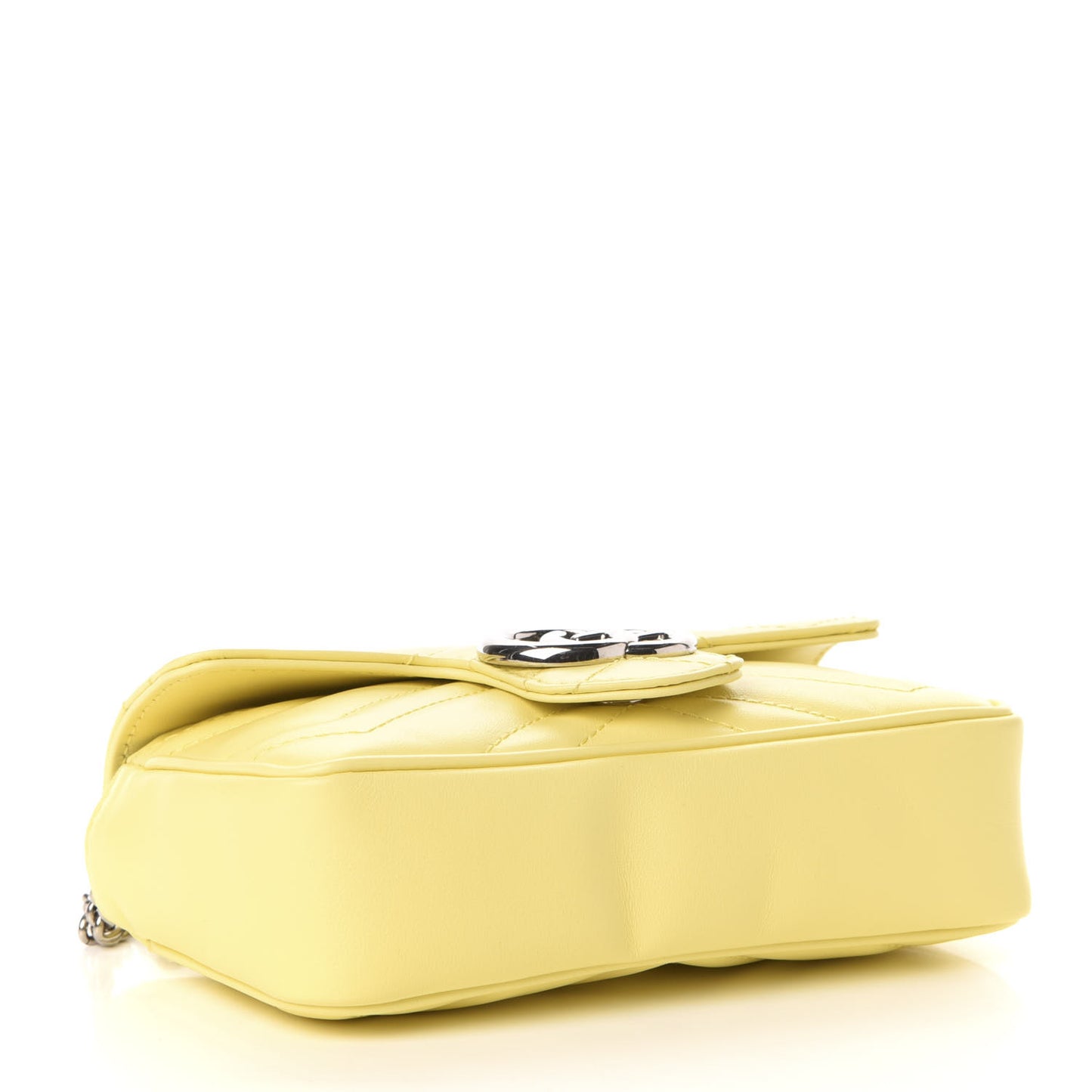 Calfskin Matelasse Super Mini GG Marmont Shoulder Bag Banana