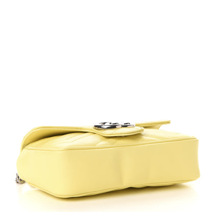 Gucci Calfskin Matelasse Super Mini GG Marmont Shoulder Bag Banana 4 of 11