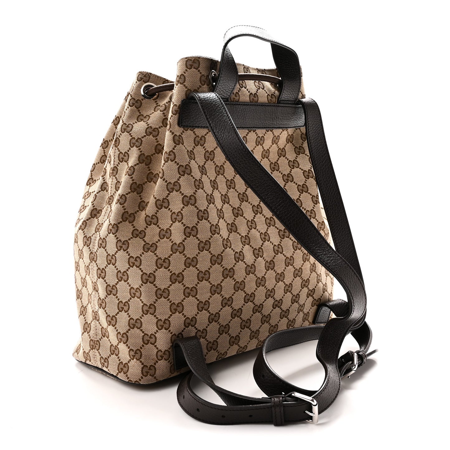 Monogram Dollar Calfskin O Drawstring Backpack Beige Ebony Testa di Moro Dark Chocolate