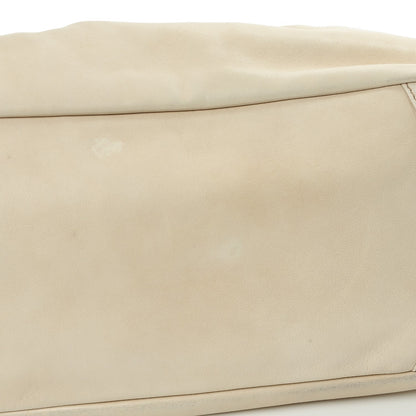 Prada Soft Calf Pleated Shopping Tote Talco 6 of 9