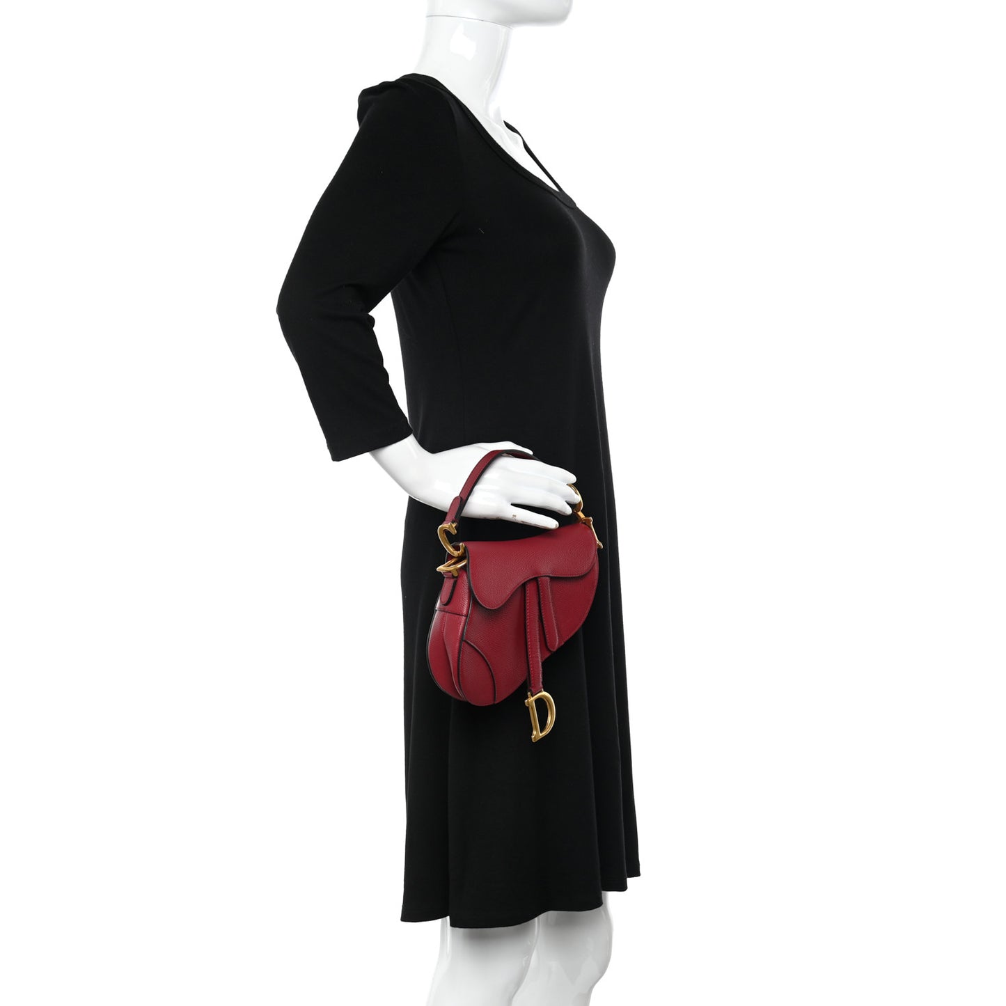 Calfskin Mini Saddle Bag Red