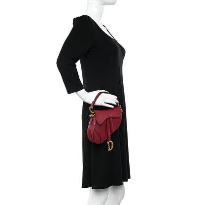 Christian Dior Calfskin Mini Saddle Bag Red 2 of 9