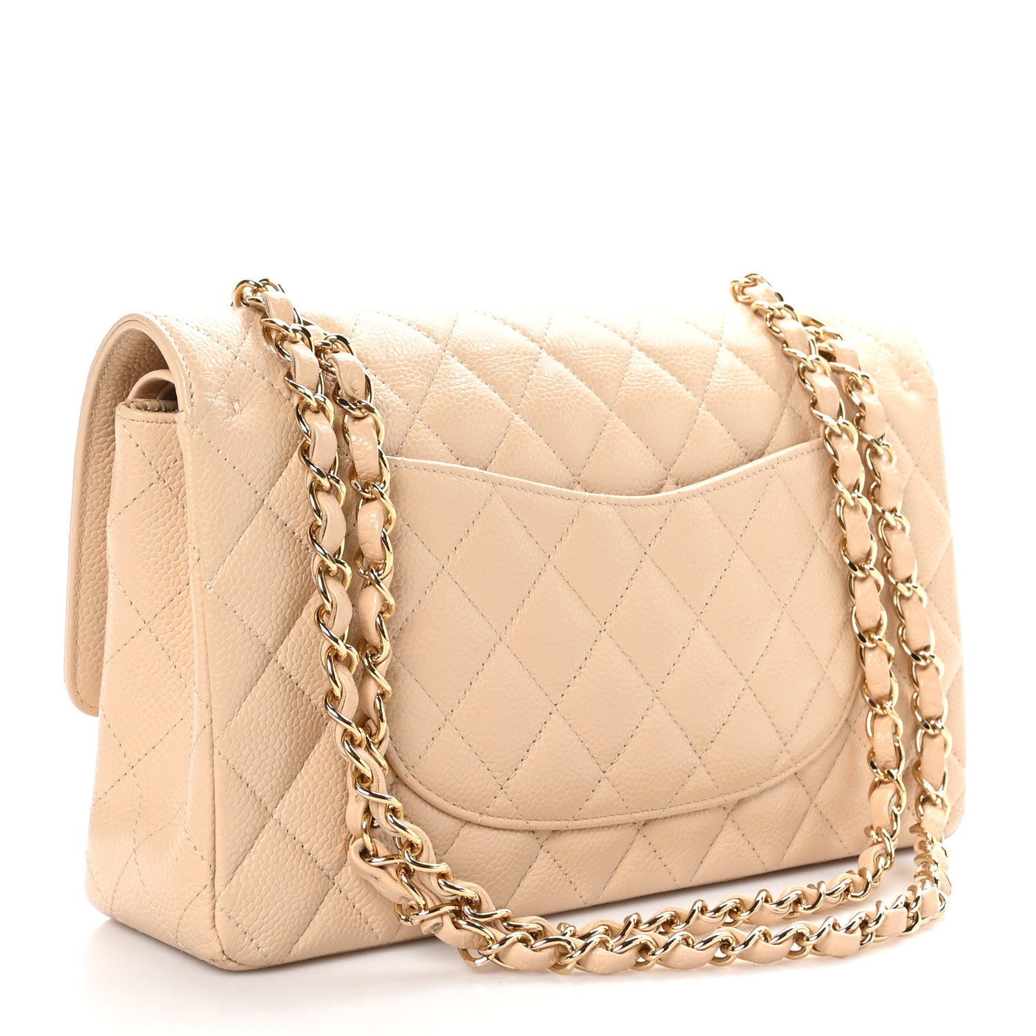 Chanel Caviar Quilted Medium Double Flap Beige 3 of 9