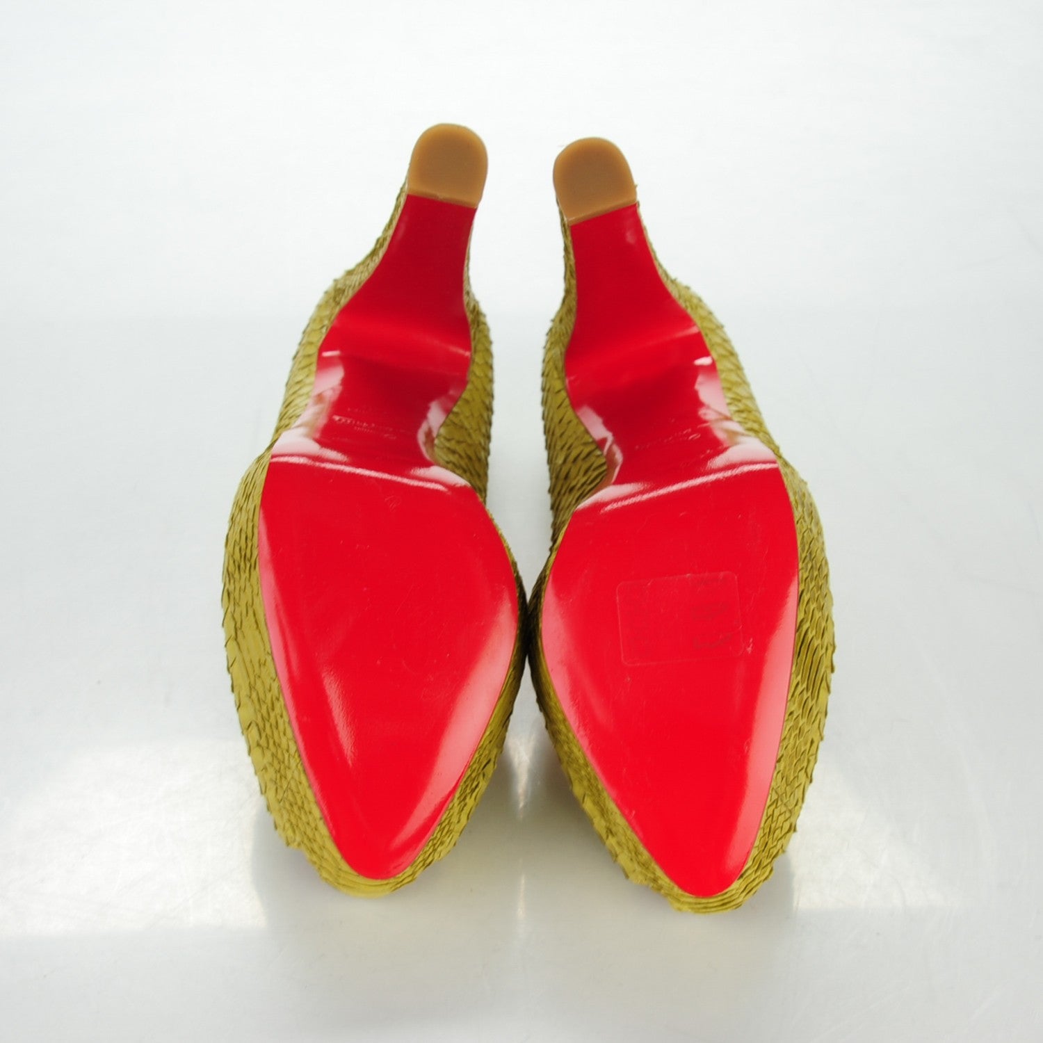 Christian Louboutin Watersnake Bambou 140 Pumps 41.5 Chartreuse 5 of 7