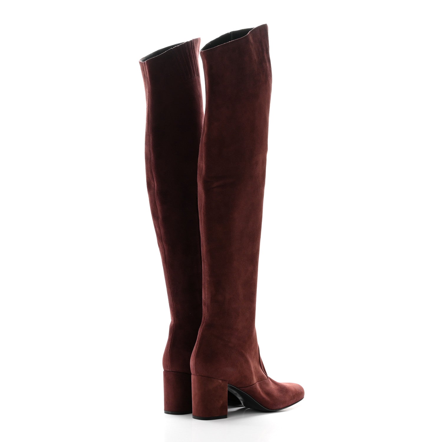 Saint Laurent Suede Babies Over The Knee Boots 36.5 Amaranto 4 of 14
