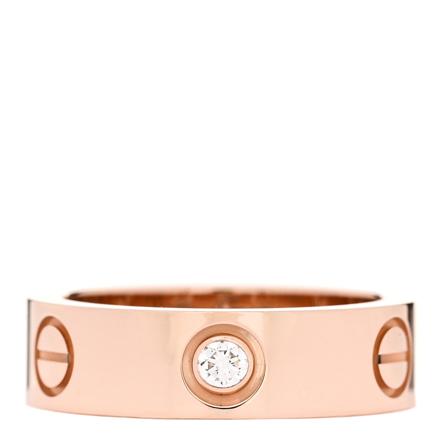 Cartier 18K Pink Gold 3 Diamond 5.5mm LOVE Ring 52 6 1 of 5