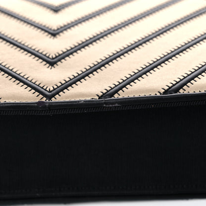 Chanel Grosgrain Chevron Quilted Couture Flap Black Gold 12 of 18