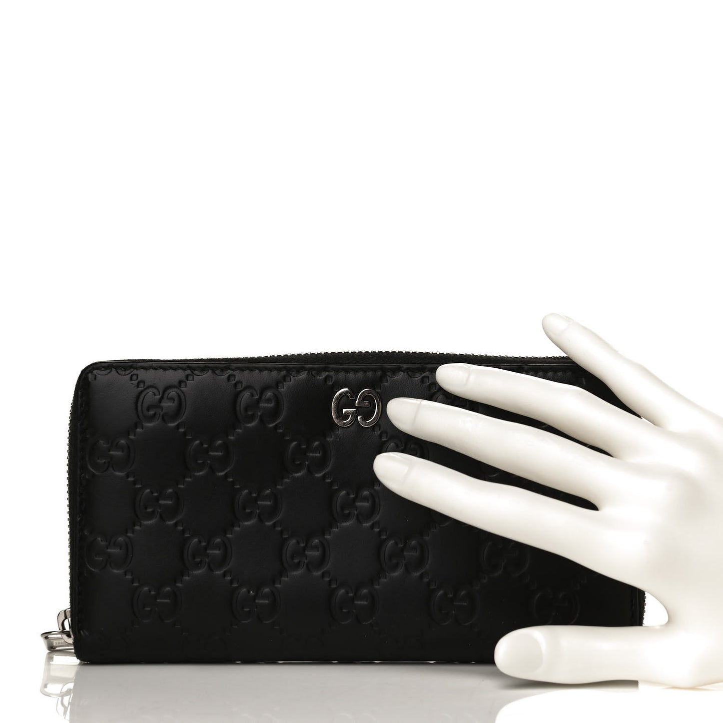 Guccissimma Signature Dorian Zip Around Wallet Black
