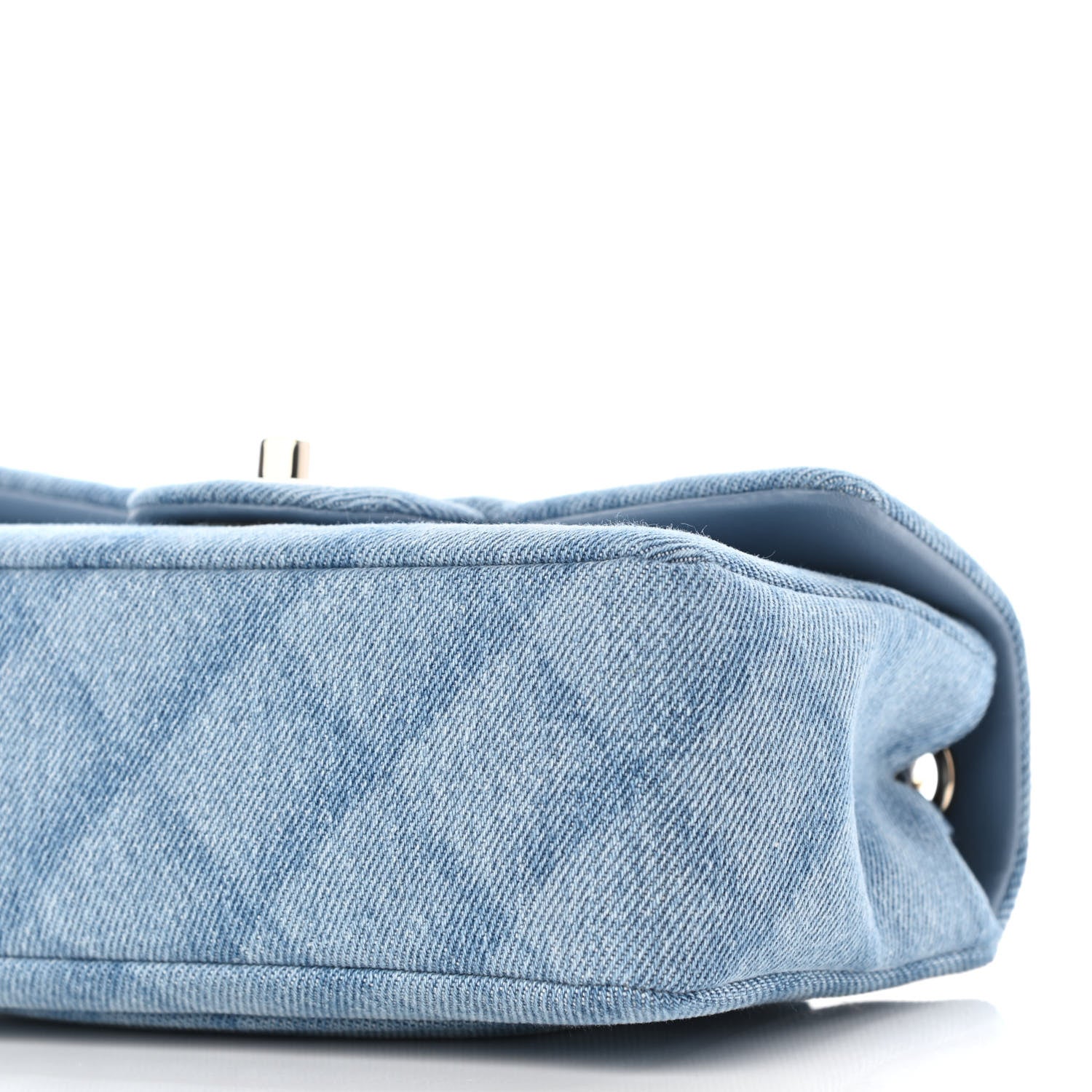 Chanel Denim Quilt Print Mini Rectangular Flap Light Blue 10 of 10